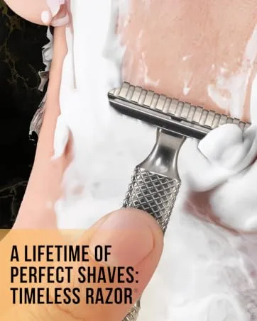 Stainless Steel Double Edged Safety Razor by TIMELESS RAZOR: Luxury American Made Shaving Razor - safety razor kit, beard razor, manscaped charger replacement, sensor excel razor blades, pre shave