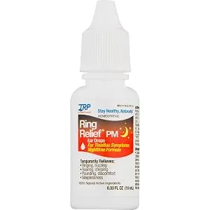 Ring Relief PM Ear Drops for Ringing in The Ears and Tinnitus Symptoms, Night time Formula - Ear Ringing bottle