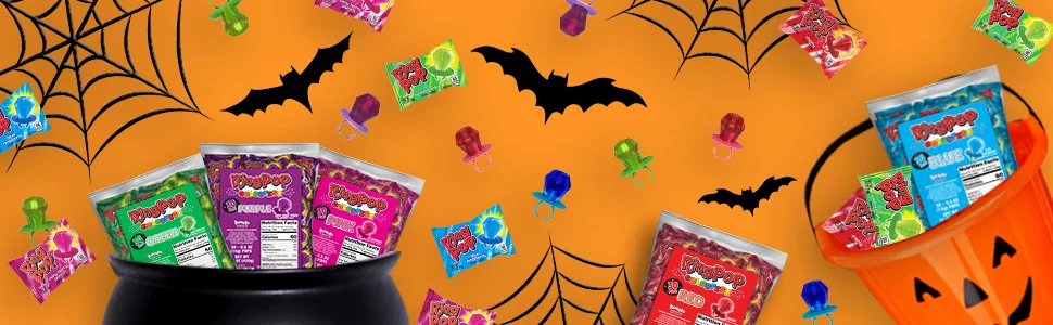 Ring Pop Individually Wrapped Halloween Blue Raspberry Party Pack  30 Count Blue Raspberry Flavored Candy Lollipop Suckers - Fun Blue Candy For Halloween Candy Bowls, Parties & Trick Or Treating Bags - product information 3