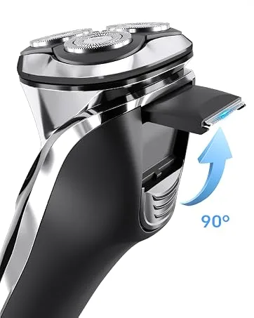 Electric Shavers Men: Phisco RMS8112-ValuePro - Ultra Quiet Waterproof Rotary Shaver LED Display Wet/Dry Pop-up Trimmer Rechargeable - Pop-up Trimmer