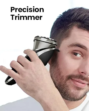 Electric Shavers Men: Phisco RMS8112-ValuePro - Ultra Quiet Waterproof Rotary Shaver LED Display Wet/Dry Pop-up Trimmer Rechargeable - Pop-up Trimmer