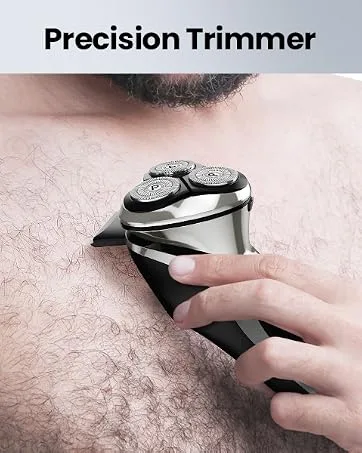 Electric Shavers Men: Phisco RMS8112-ValuePro - Ultra Quiet Waterproof Rotary Shaver LED Display Wet/Dry Pop-up Trimmer Rechargeable - Pop-up Trimmer