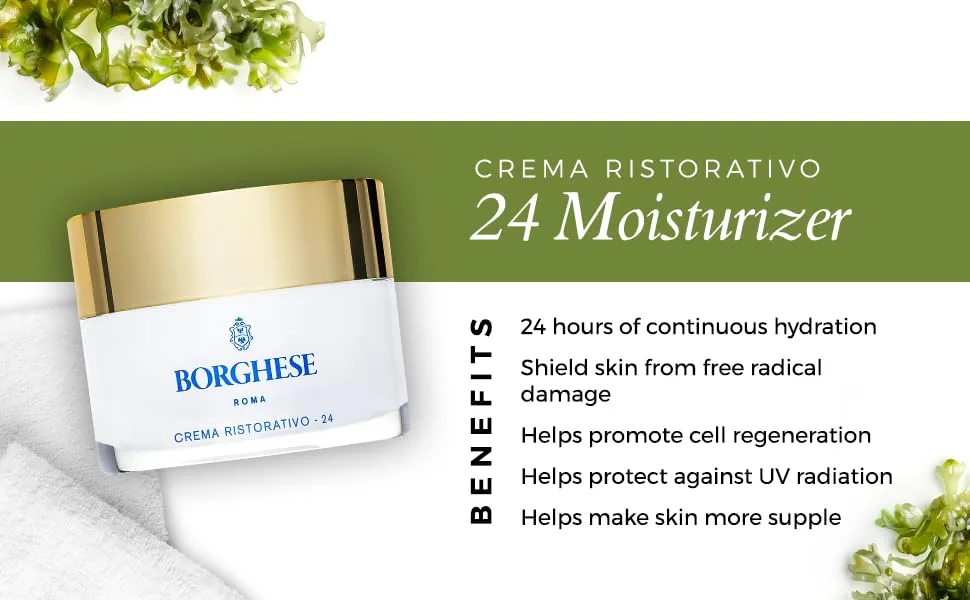 Borghese Crema Ristorativo-24 Continuous Hydration Moisturizer 1 oz - Crema Ristorativo Hydration Moisturizer