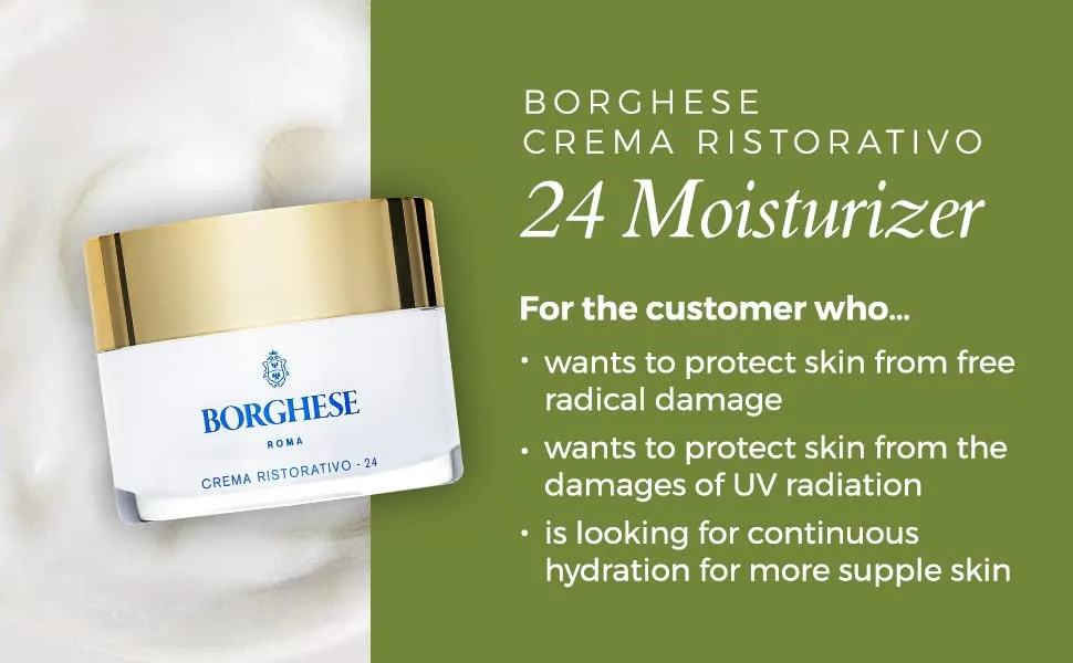 Borghese Crema Ristorativo-24 Continuous Hydration Moisturizer 1 oz - Crema Ristorativo Hydration Moisturizer
