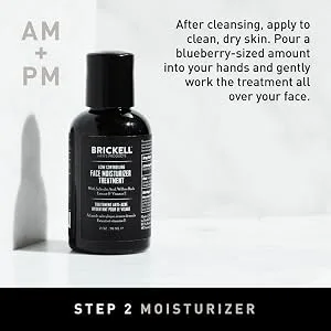 Brickell Men's Acne Controlling System for Men Acne Fighting Face Moisturizer Treatment Face Wash Spot Treatment and Scar Cream Natural & Organic - Step 2, Moisturizer, After cleansing, Massage a small amount to clean dry skin