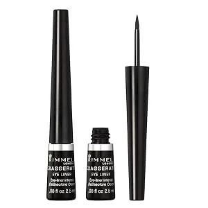 Rimmel Exaggerate Felt Tip Eye Liner, Black, 0.08 Fl Oz 1 Count (Pack of 1) Black - product information 1
