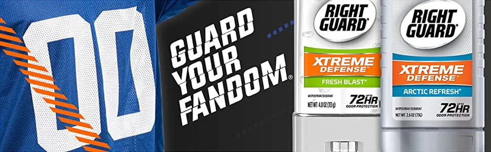 Right Guard Xtreme Defense Antiperspirant Deodorant Invisible Solid Stick, Fresh Blast, 2.6 Ounce , 4 Count (Pack of 1) - right guard, xtreme defense deodorant, deodorant