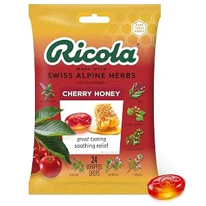 Ricola Ricola Throat Drops Lemon Mint, Lemon-Mint, 24 Drops (Pack of 2) - Cherry Honey Drops Main