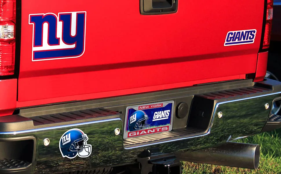 Rico Industries NCAA Silver Chrome Laser License Frame 12" x 6" Laser Cut Chrome Frame - Car/Truck/SUV Automobile Accessory Washington State Cougars Team Color - Lets Go Giants