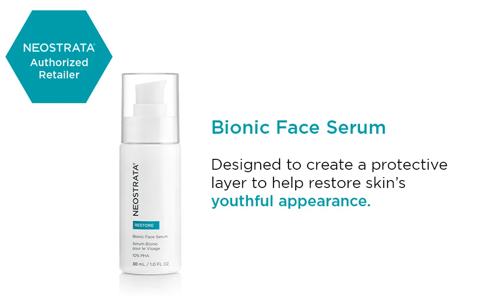 NEOSTRATA Bionic Face Serum Radiance and Texture Concentrate with Antioxidants For Dry Sensitive Skin Fragrance-Free 1 fl. oz. - Bionic Face Serum