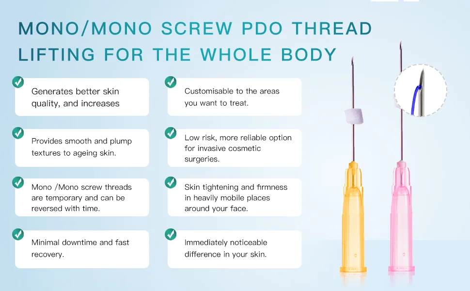 Pdo Thread(Mono Screw 30G 25MM) for Face Lift/Whole Body Lift Mono Screw Type Sharp 30G 25mm (20pieces) - mono thread