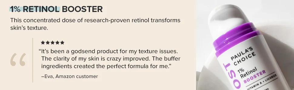 Paula's Choice BOOST 1% Retinol Booster Vitamin A & Licorice Serum for Fine Lines & Wrinkles 0.5 Ounce - Paula