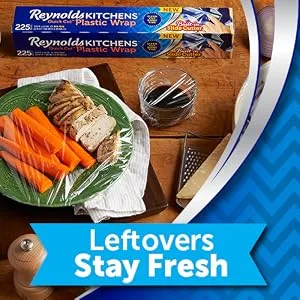 Reynolds Kitchens Quick Cut Plastic Wrap, 225 Square Feet 225 Sq Ft - Plastic Wrap Leftovers