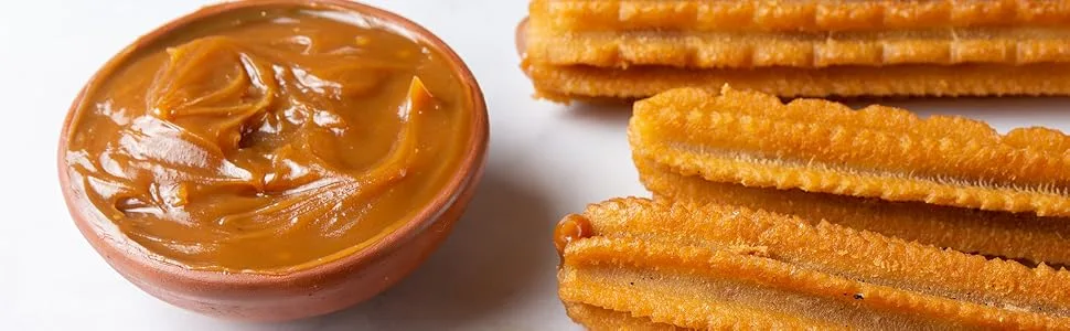 REX Dulce de Leche Milk Caramel Spread imported from Spain, 15.8 oz (Pack of 1) 15.8 ounces - Churros with dulce de leche dipping sauce