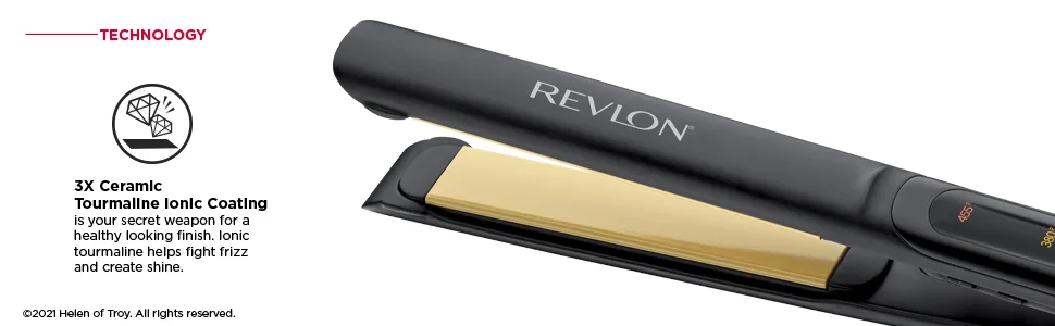 Revlon Smooth Brilliance Ceramic Hair Flat Iron | Smooth Glide and Ultra-Sleek Sylas, (1 in) 1 INCH_BLACK - flatiron; flatirons; straightener; straighteners; hairstraightener; hairstraighteners; ceramic