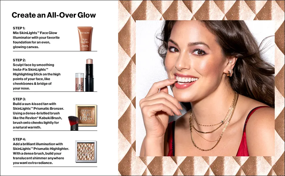 Revlon Skinlights Prismatic Powder Bronzer, Translucent-to-Buildable Coverage, Sunlit Glow (110), 0.28 Oz - Revlon highlighting stick skinlights bronzer illuminator bronze makeup