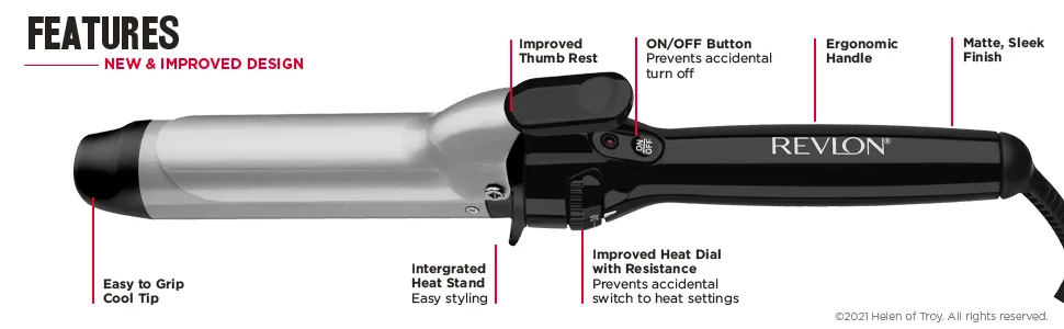 Revlon Perfect Heat Ceramic Curling Iron | For Silky Smooth Curls (1-1/2 in) 1-1/2 Inch barrel - curlingirons, curlingiron, ceramic; longlastingcurls; haircurlingirons; revloncurlingirons