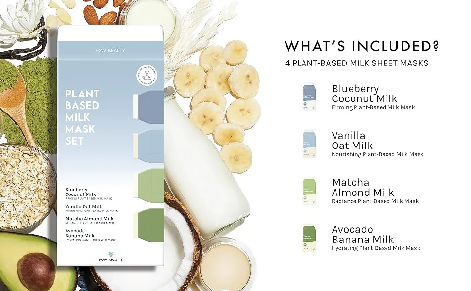 ESW Beauty Plant-Based Milk Mask Set - Whats included