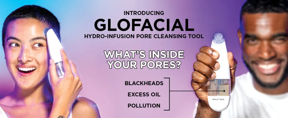 GLOfacial Tips Replacement Kit. Large & Small Tips + Cleaning Brush - remove blackheads pore cleaning detoxify skin remove blemish skincare routine vacuum for face