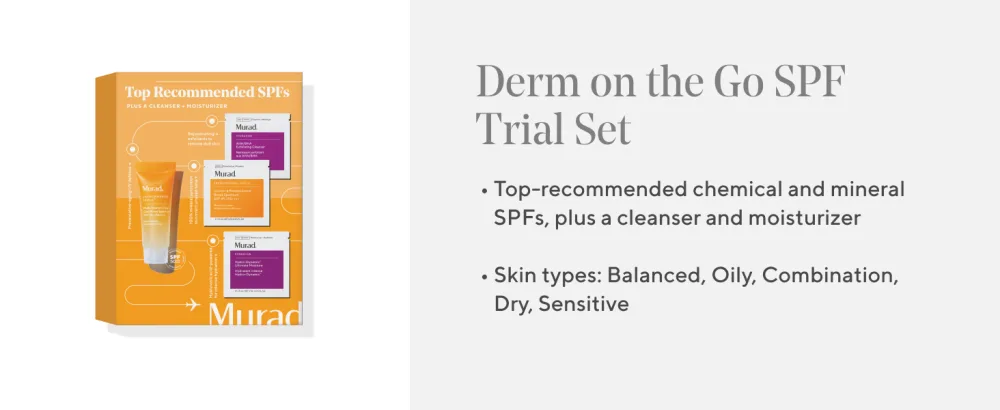 Murad SPF Sample Set : Derm on the Go - Sample Suncreen Set for AM & PM - Multi-Vitamin Clear Coat SPF 50 0.33Fl Oz with 3 additional bonus items - Spf, HSA SPF, FSA SPF, Hydration, moisturizer, spf 50
