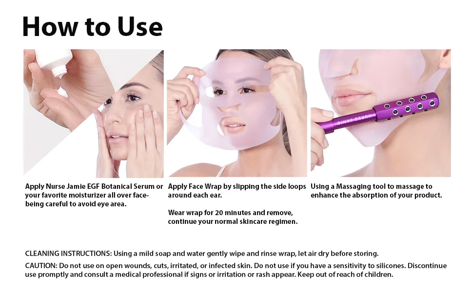 Nurse Jamie FaceWrap Skin Perfecting Silicone Mask - How to