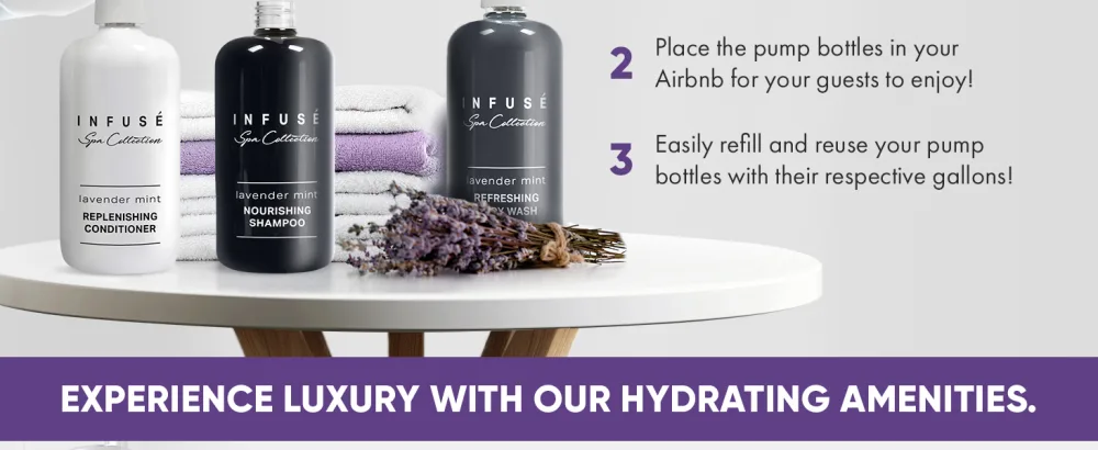 Terra Pure Infuse Lavender Mint Lotion | Spa Collection | Hotel Amenities in Pump Bottle | 10.14 oz. / 300 ml (Single Bottle) 1 PIECE - Infuse Lavender Mint Pumps and Gallons Hospitality set