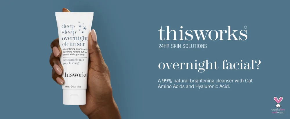 THISWORKS Deep Sleep Overnight Cleanser with Oat Amino Acids & Hyaluronic Acid to Gently Exfoliate & Rehydrate 100ml - thisworks deep sleep overnight cleanser