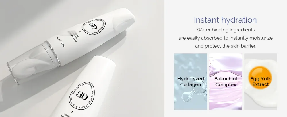 NUBORN CELL Cell Bakuchiol Complex Dalgyal Mask | Hydrolyzed Collagen Peel-off Facial Mask | Made in Korea 65ml - Ingredients Carousel 1.1