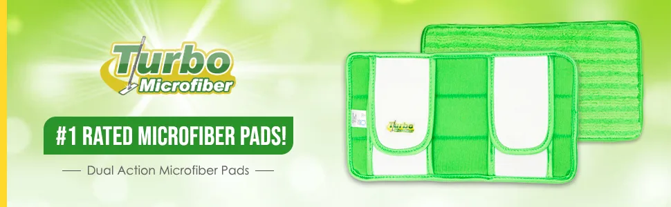 Reusable Pads Compatible with Swiffer Sweeper Mops - Washable Microfiber Mop Pad Refills by Turbo - 12 Inch Floor Cleaning Mop Head Pads Work Wet and Dry - 2 Pack - best reusable pads for for swiffer sweeper