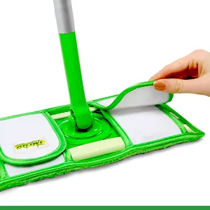 Reusable Pads Compatible with Swiffer Sweeper Mops - Washable Microfiber Mop Pad Refills by Turbo - 12 Inch Floor Cleaning Mop Head Pads Work Wet and Dry - 2 Pack - compatible with swiffer sweeper