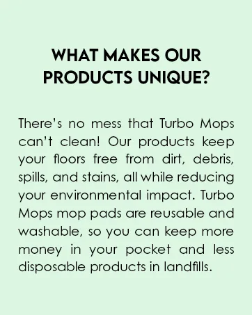 Reusable Pads Compatible with Swiffer Sweeper Mops - Washable Microfiber Mop Pad Refills by Turbo - 12 Inch Floor Cleaning Mop Head Pads Work Wet and Dry - 2 Pack - what makes products unique