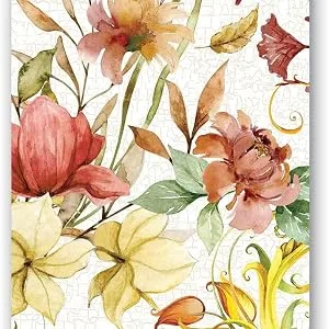 Michel Design Works Scented Foaming Hand Soap 17.8oz and Napkin Caddy Set with 15 Hostess Napkins Fall Leaves & Flowers Scented and Designed - Fall Leaves & Flowers Hostess Napkins
