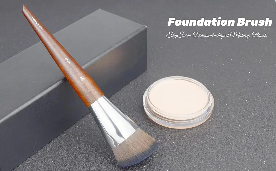 Diamond Shaped Liquid Foundation Makeup Brush Brown - h5A+1