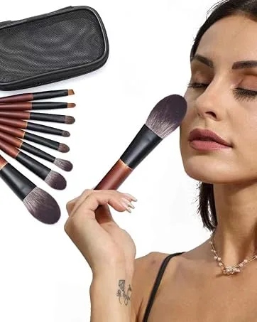 Diamond Shaped Liquid Foundation Makeup Brush Brown - mini