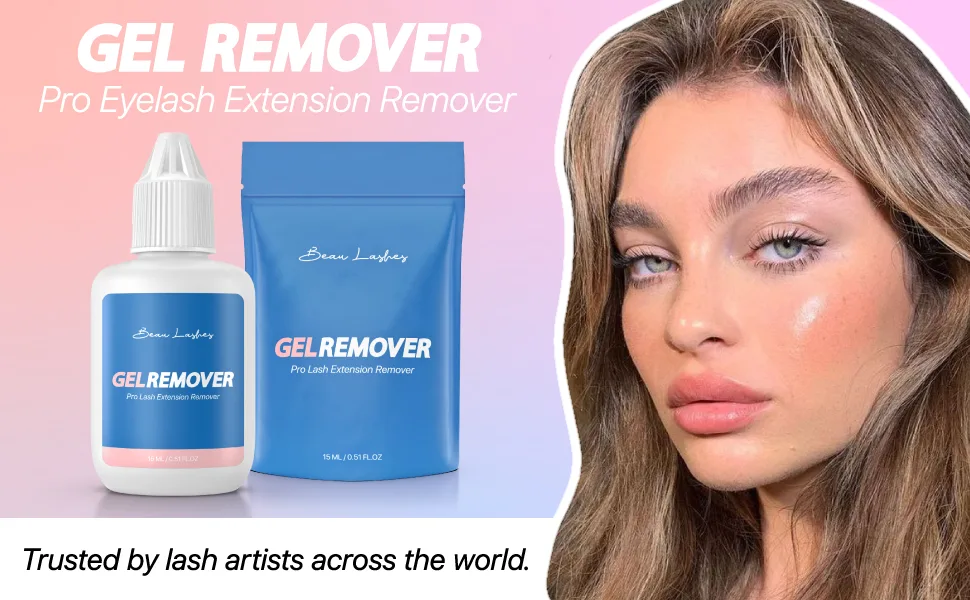 Eyelash Extension Remover Gel | Quickly & Easily Remove Individual Semi Permanent False Lashes | Effective Lash Glue Remover for Eyelash Extensions | Works On The Strongest Fake Eyelash Glue Adhesive - Beau Lashes Professional Remover Gel for Eyelash Extensions