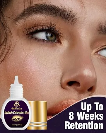 Lash Glue Eyelash Extension Glue Black Fast Drying Waterproof Individual Lash Cluster Glue 5 ML Strong Lash Adhesive False Eyelash Glue for Sensitive Eyes Professional Use 5ML - Lash Adhesive