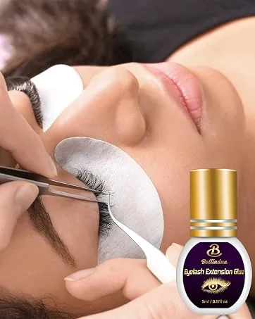 Lash Glue Eyelash Extension Glue Black Fast Drying Waterproof Individual Lash Cluster Glue 5 ML Strong Lash Adhesive False Eyelash Glue for Sensitive Eyes Professional Use 5ML - lash glue for eyelash clusters
