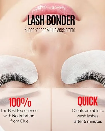 Super Bonder for Lash Extensions - Lash Bonder for Eyelash Extensions Professional Use Faster Drying Improves Retention Waterproof Odourless No Irritation - lash bonder