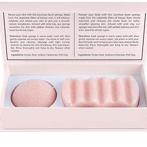 Reusable Makeup Remover Cloths Microfiber Exfoliating Cleansing Facial Pads 3-Piece Pink and White - Konjac Sponge Set