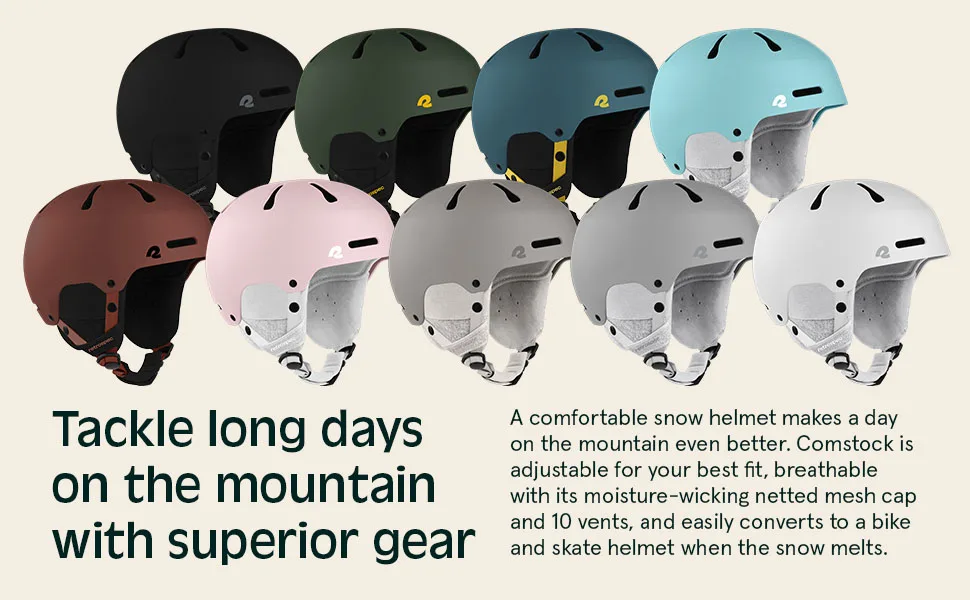 Retrospec Comstock Ski & Snowboard Helmet for Adults - Durable ABS Shell, Protective EPS Foam & 10 Cooling Vents - Adjustable Fit for Men & Women Matte Black Large 58 - 61cm - Retrospec Comstock Helmet