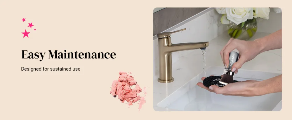 Flat Top Retractable Makeup Brush by Keshima - Premium Retractable Kabuki Brush Blush Brush Foundation Brush for Liquid Makeup Powder and Cream - flat concealer brush kabuki brushes dense foundation brush beauty powder foundation brush for face