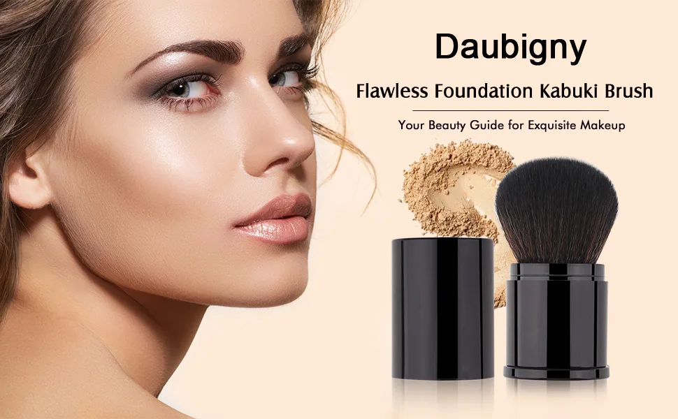 Retractable Kabuki Makeup Brush,Daubigny Powder Brushes Foundation Travel Foundation Brush for Blush Bronzer & Powder… - kabuki brush foundation brush