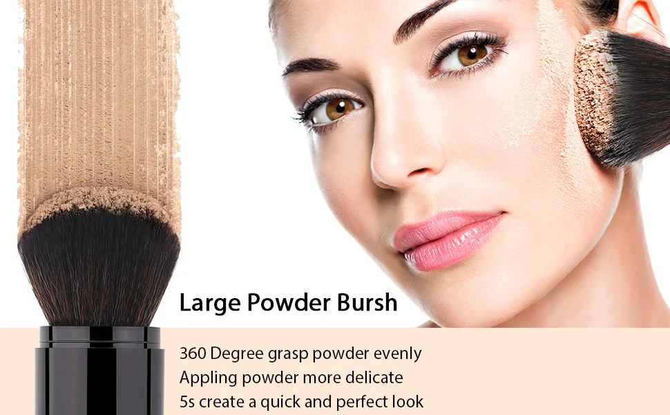 Retractable Kabuki Makeup Brush,Daubigny Powder Brushes Foundation Travel Foundation Brush for Blush Bronzer & Powder… - kabuki brush foundation brush