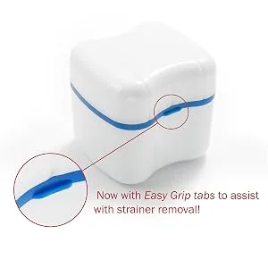 Retainer-Denture Bath-Dental Appliance Cleaning Case Size Standard with Easy Grip  Color Admiral Blue - product information 2