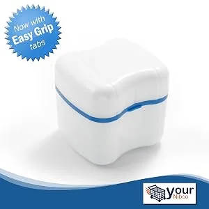 Retainer-Denture Bath-Dental Appliance Cleaning Case Size Standard with Easy Grip  Color Admiral Blue - product information 4