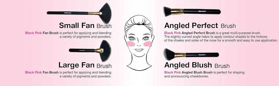 Blackpink Premium Powder Brush Professional Quality Make Up Brushes Angled Face Foundation Concealer Blending Fan (Foundation Brush) - product information 28