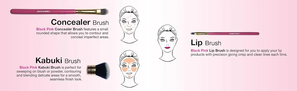 Blackpink Premium Powder Brush Professional Quality Make Up Brushes Angled Face Foundation Concealer Blending Fan (Foundation Brush) - product information 30
