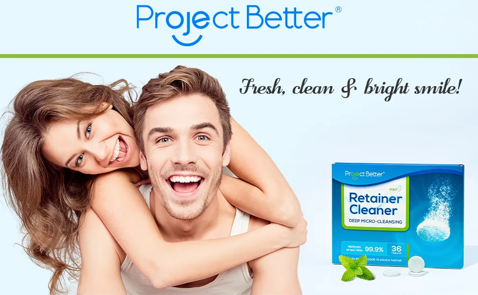 Retainer Cleaner Tablets & Denture Cleaning Tablets for Dental Appliances and Night & Mouth Guard.(36 Counts,Project Better) 36 Count (Pack of 1) - product information 1