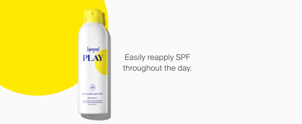 Supergoop! Antioxidant-Infused Sunscreen Mist with Vitamin C SPF 30 6 Fl Oz - PLAY Antioxidant Body Mist