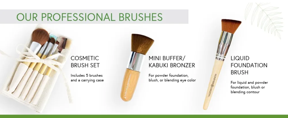 Honeybee Gardens Full Size Foundation Brush | for liquid or powders | vegan & cruelty free - product information 12